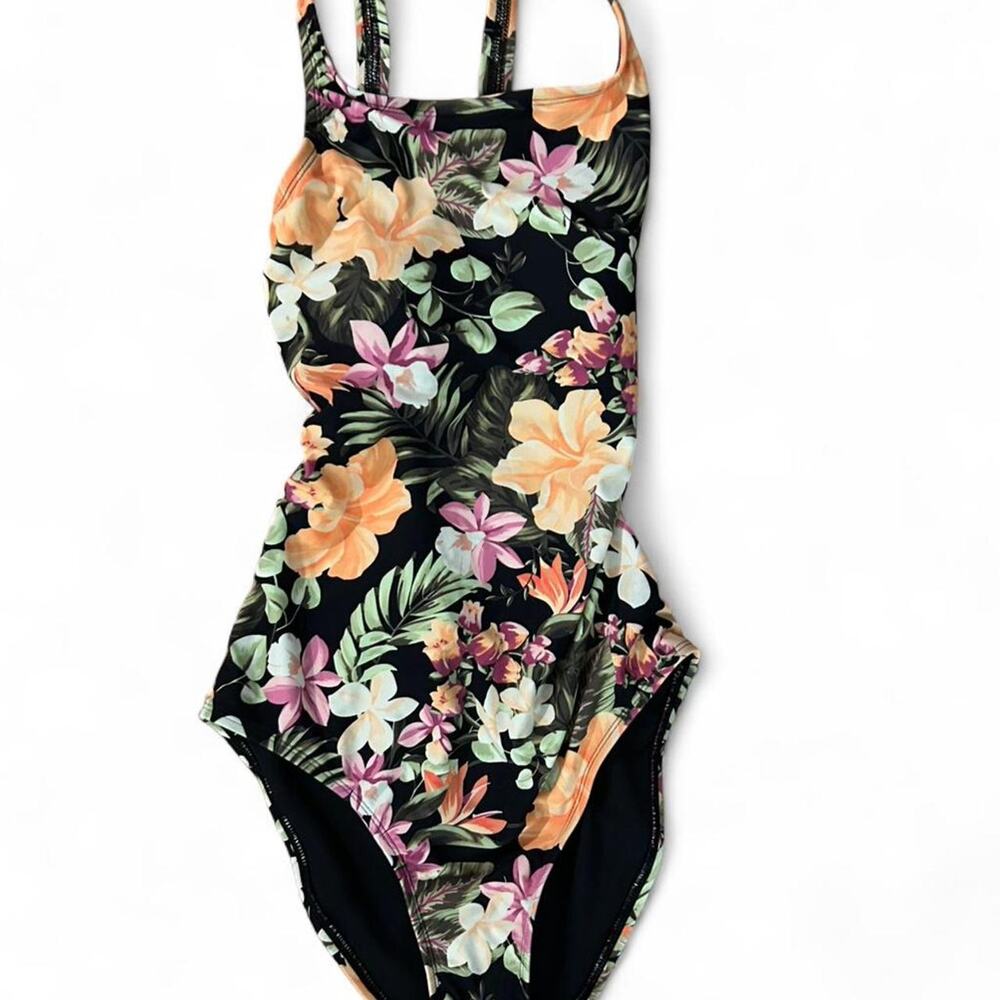 NWT New with Tags Hurley floral one piece swimsuit with adj straps size S